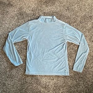 Croquet Club baby blue silk top